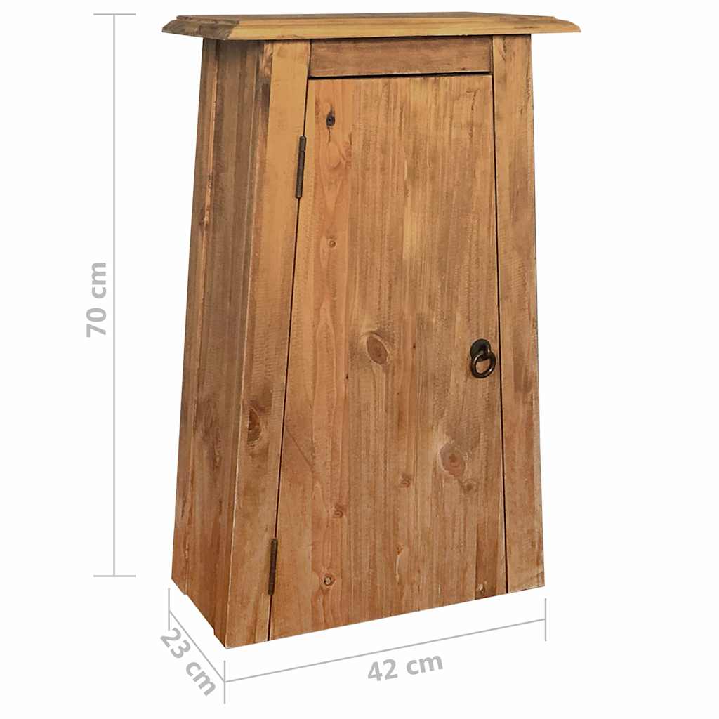 Mobile da Bagno a Parete in Legno Massello di Pino 42x23x70 cm
