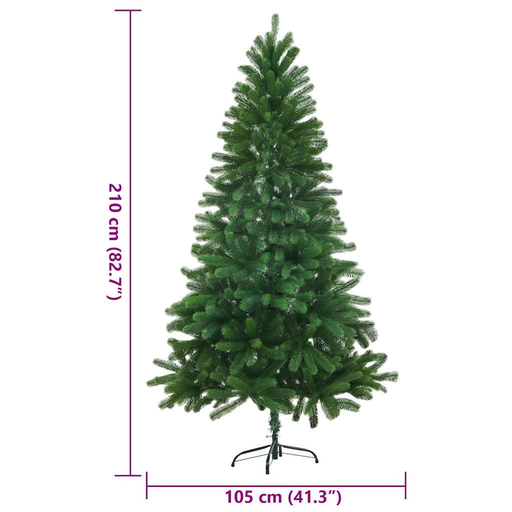 Albero di Natale Artificiale Realistico con Punte 210 cm Verde