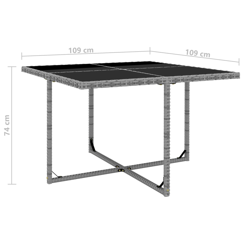 Set da Pranzo da Giardino 5 pz con Cuscini in Polyrattan Grigio | homemem39