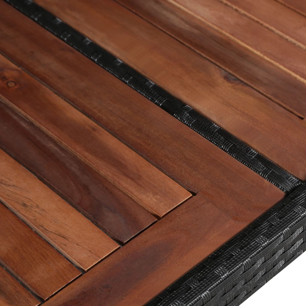 Tavolo da Giardino 240x90x74 cm in Polyrattan e Massello Acacia | homemem39