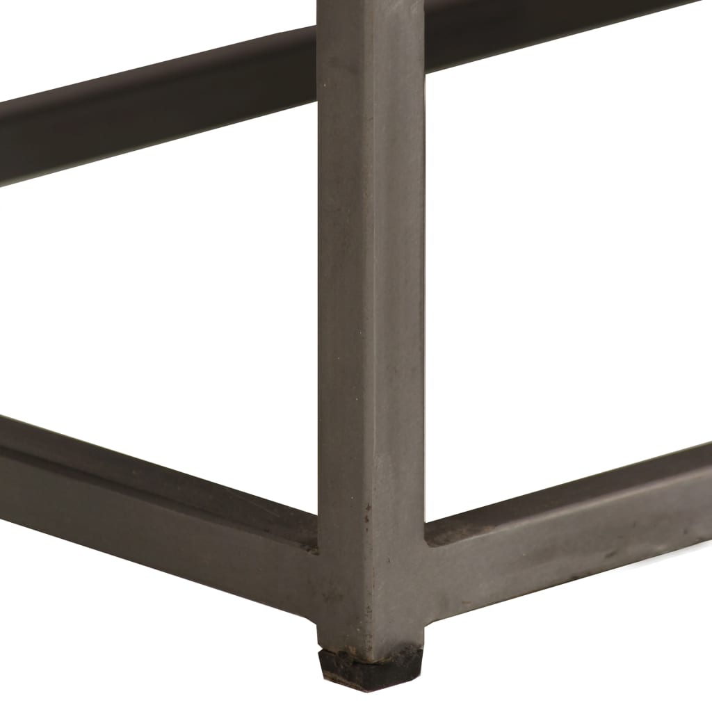 Mobile Porta TV in Teak Recuperato e Acciaio 120x30x40 cm - homemem39