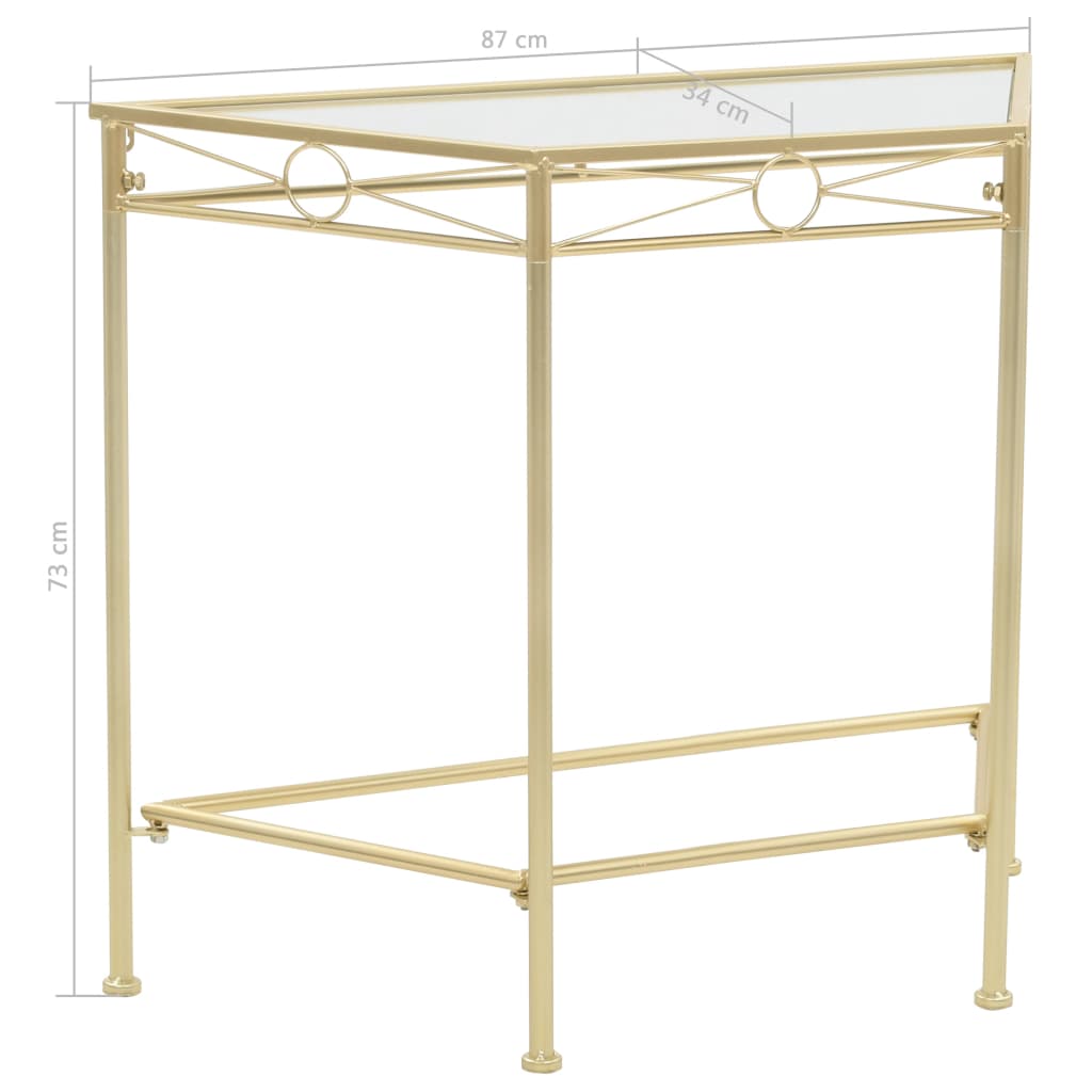 Tavolino Vintage in Metallo 87x34x73 cm Oro | homemem39