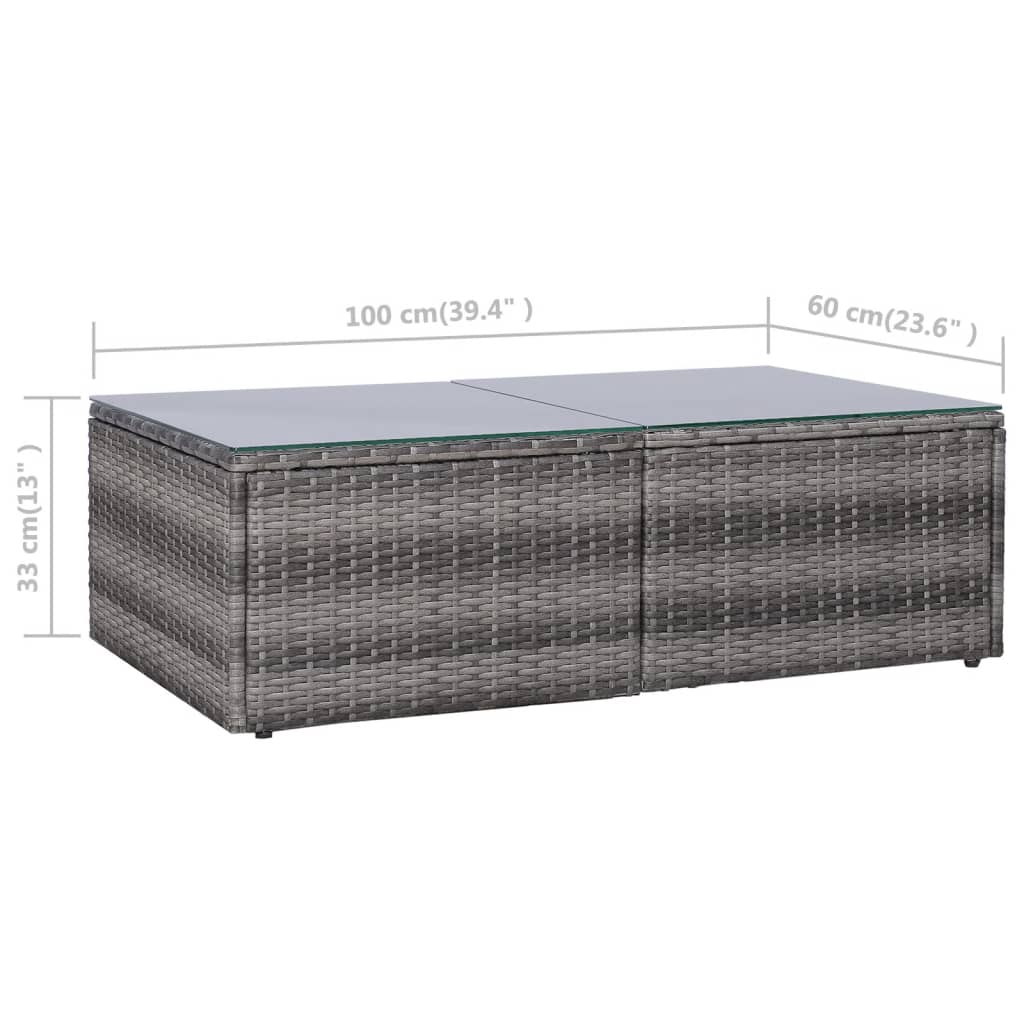 Set Divani da Giardino 8 pz con Cuscini in Polyrattan Grigio | homemem39