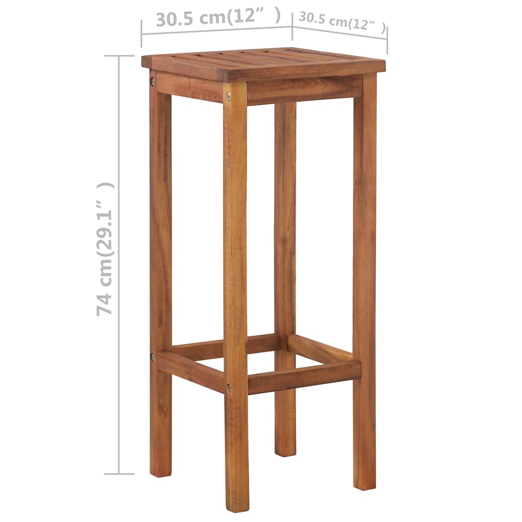 Set Tavolo e Sedia da Bar 3 pz in Legno Massello di Acacia | homemem39