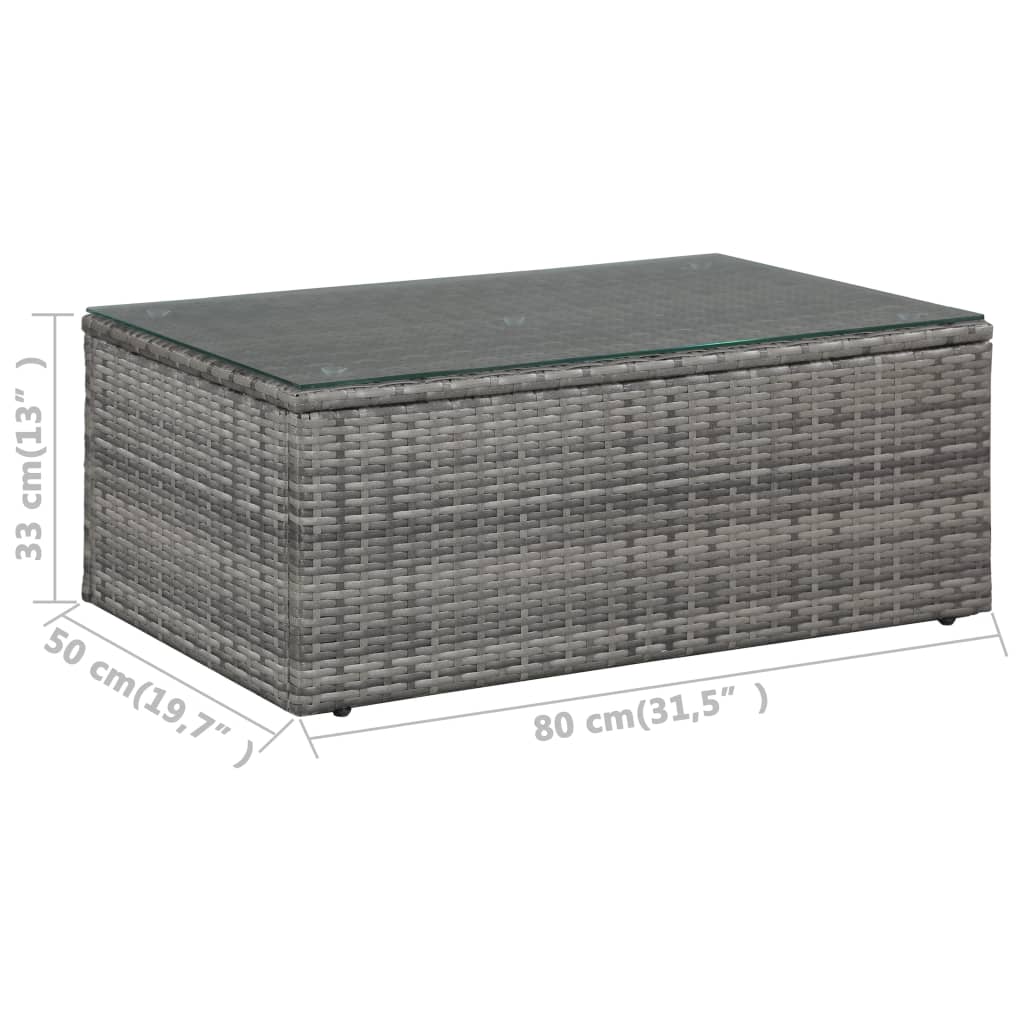 Set Divani da Giardino 4 pz con Cuscini in Polyrattan Grigio | homemem39