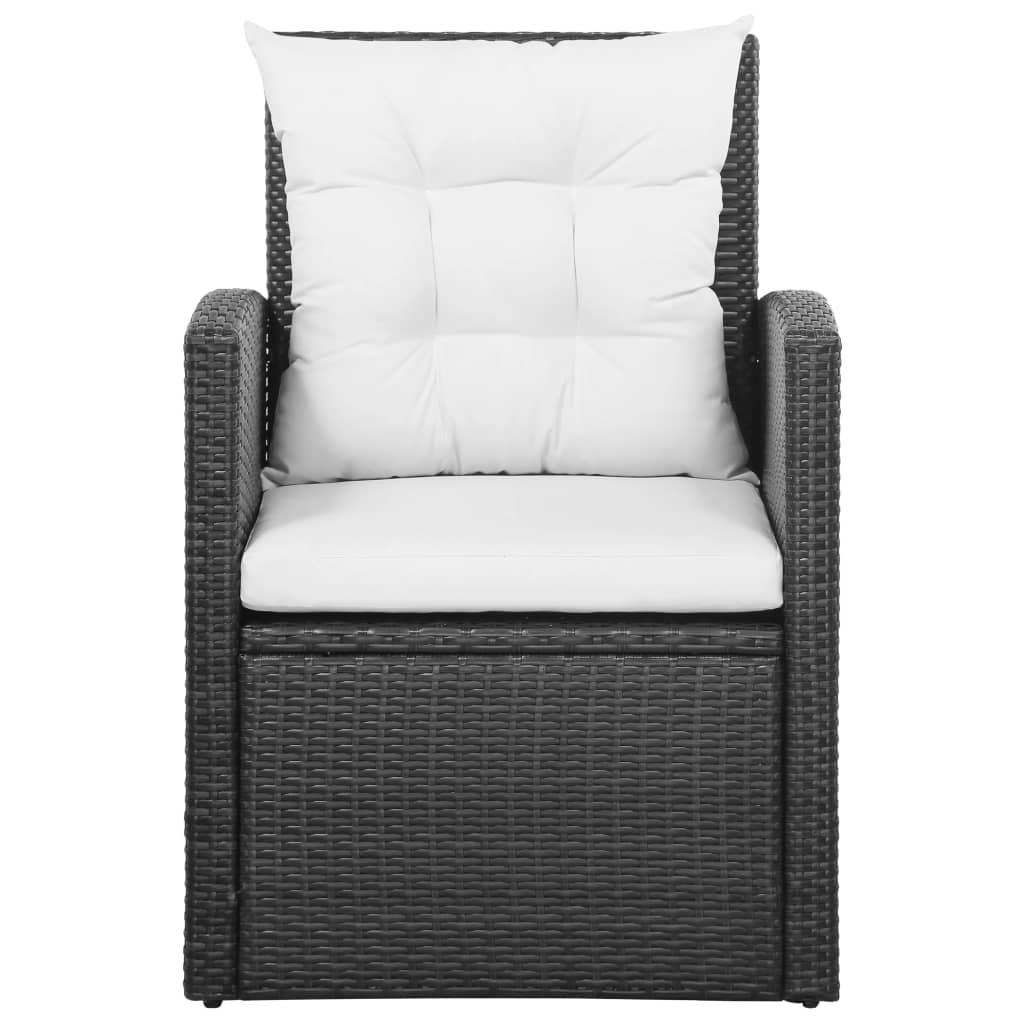 Set Divani da Giardino 5 pz con Cuscini in Polyrattan Nero | homemem39