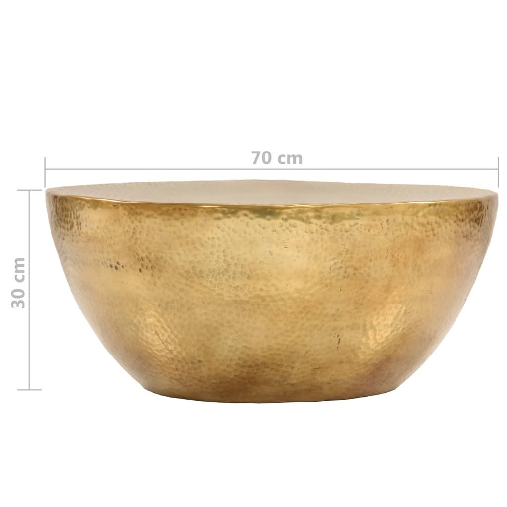 Tavolino da Salotto in Alluminio Martellato 70x30 cm Ottone | homemem39