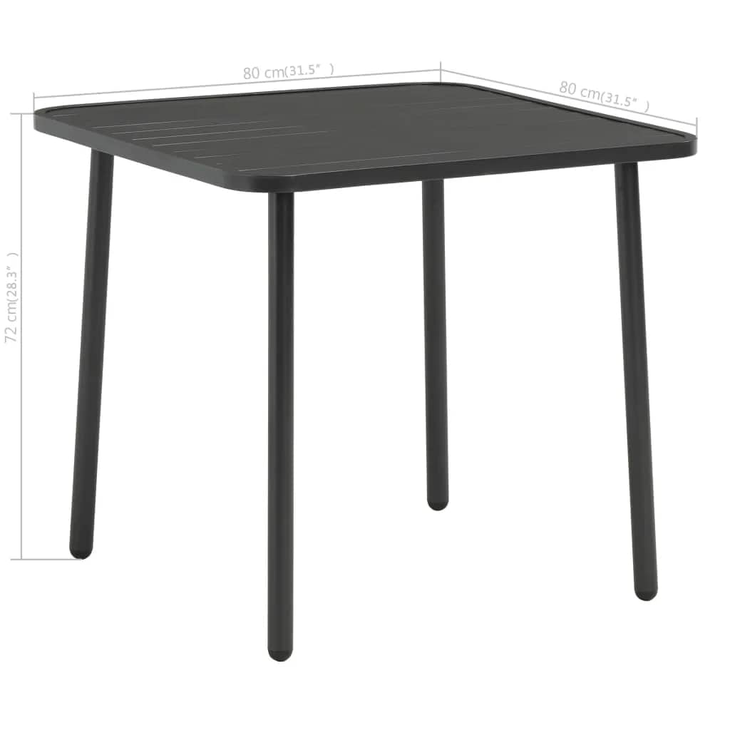 Set da Pranzo da Giardino 5 pz in Acciaio Grigio Scuro