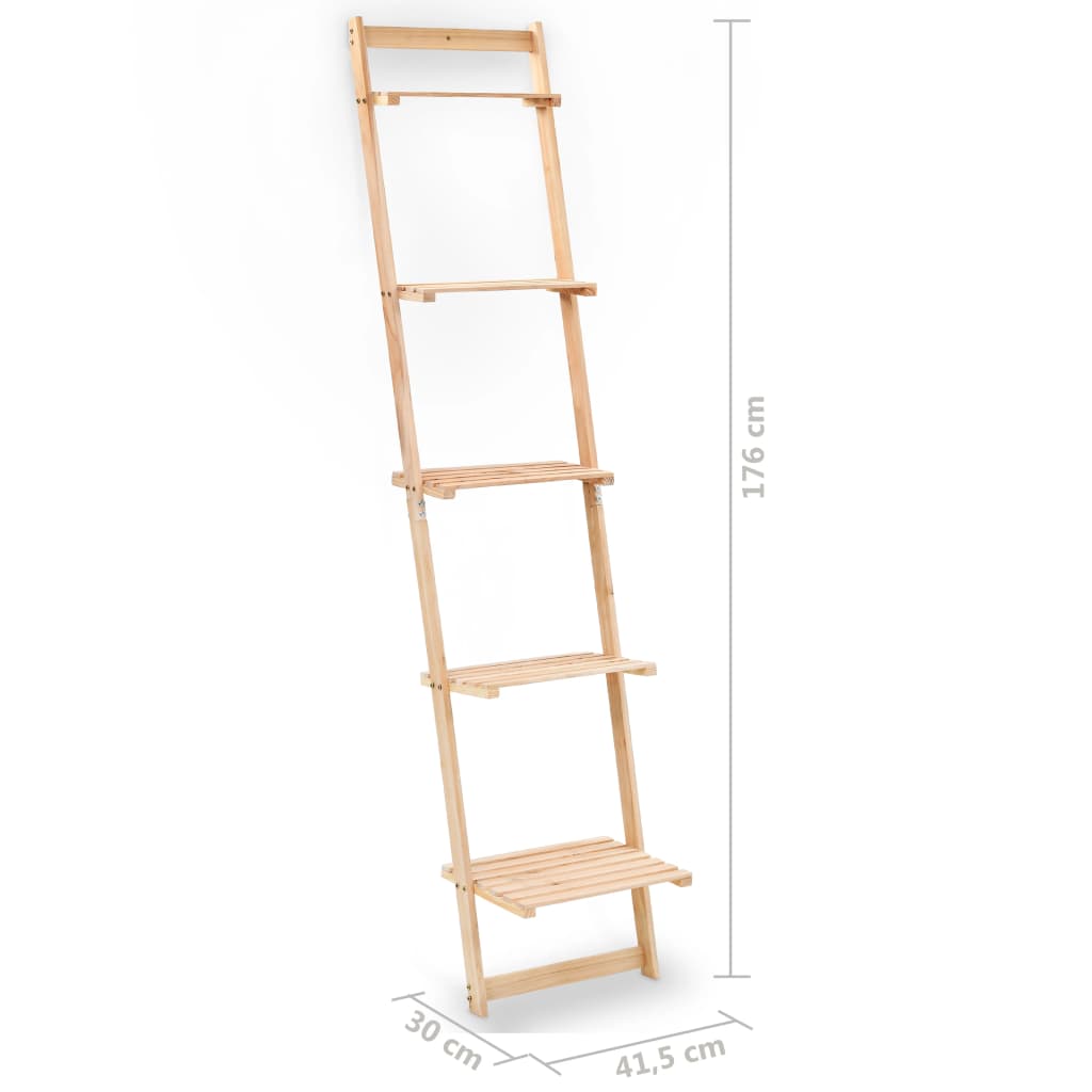 Scala Portaoggetti a Parete in Legno di Cedro 41,5x30x176 cm | homemem39