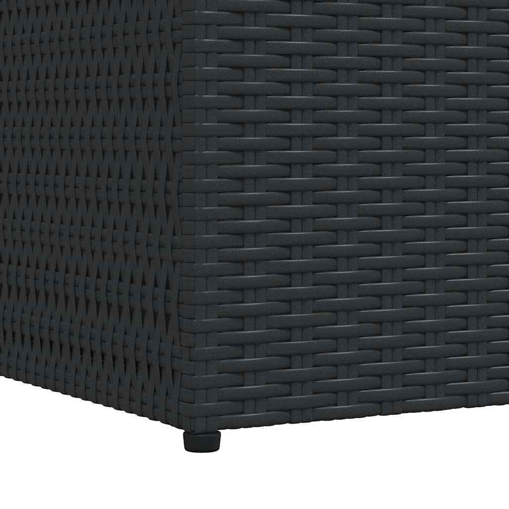 Baule da Giardino Nero 150x100x100 cm in Polyrattan - homemem39
