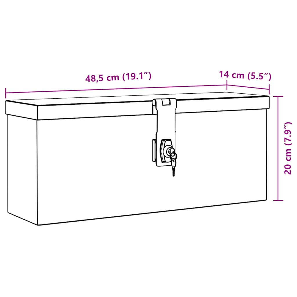 Cassetta in Alluminio 48,5x14x20 cm Argento | homemem39
