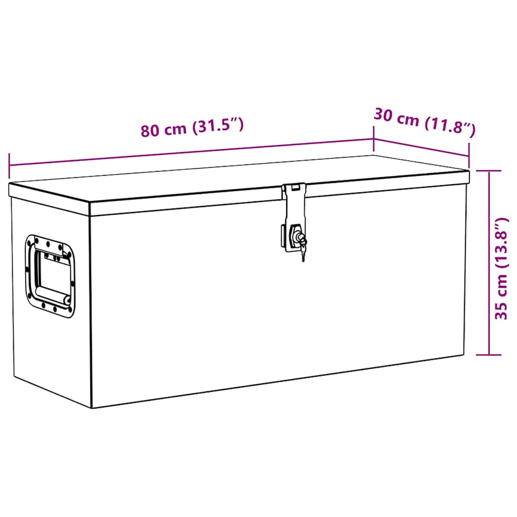 Cassetta in Alluminio 80x30x35 cm Argento | homemem39