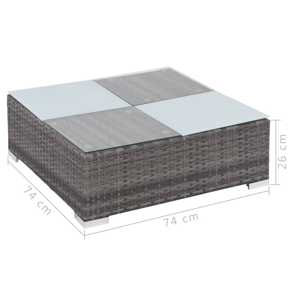 Set Divani da Giardino 8 pz con Cuscini in Polyrattan Grigio | homemem39