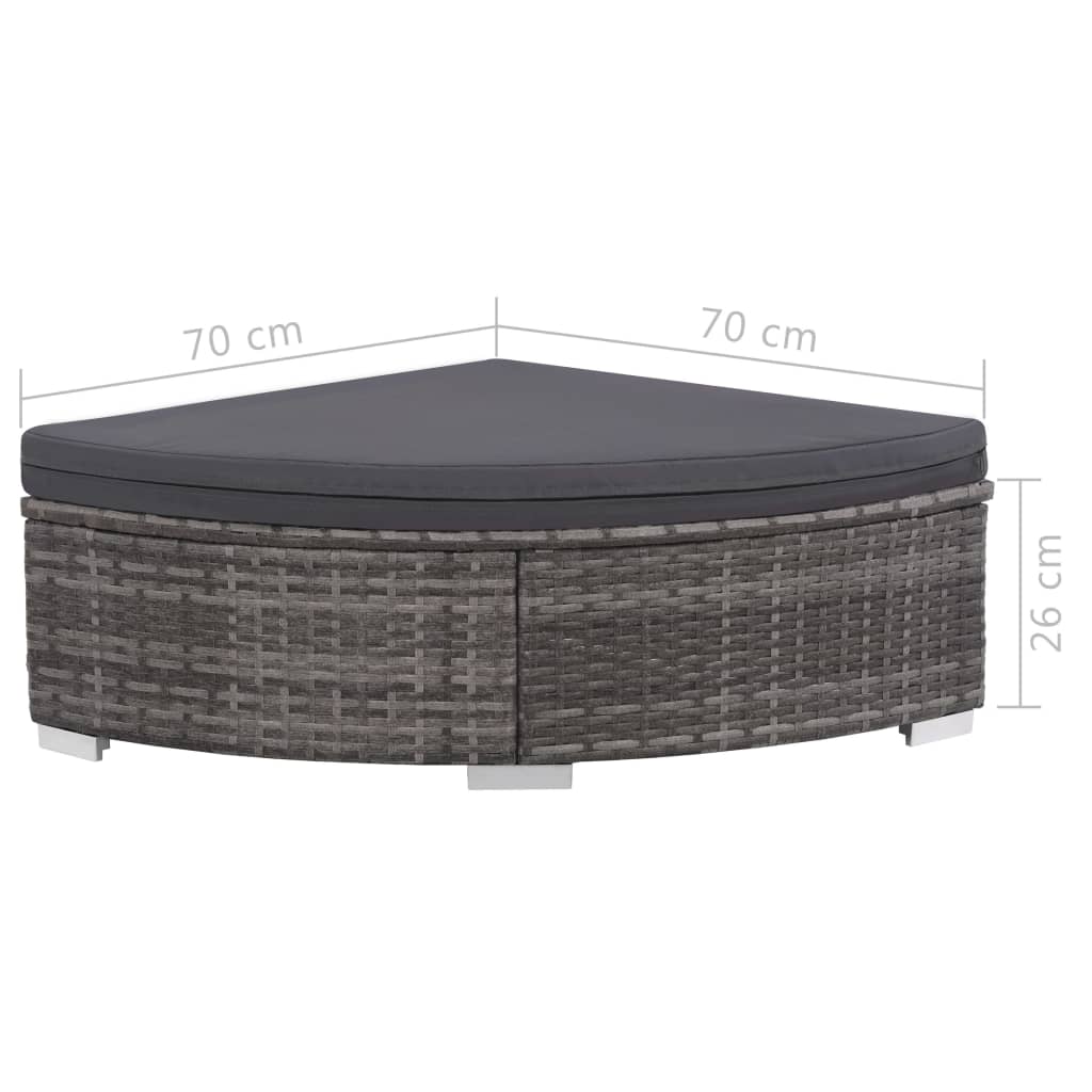 Set Divani da Giardino 6 pz con Cuscini in Polyrattan Grigio | homemem39