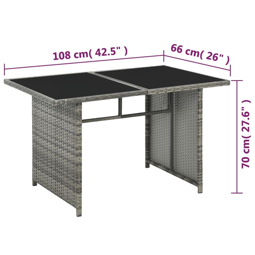 Set Divani da Giardino 10 pz con Cuscini in Polyrattan Grigio | homemem39