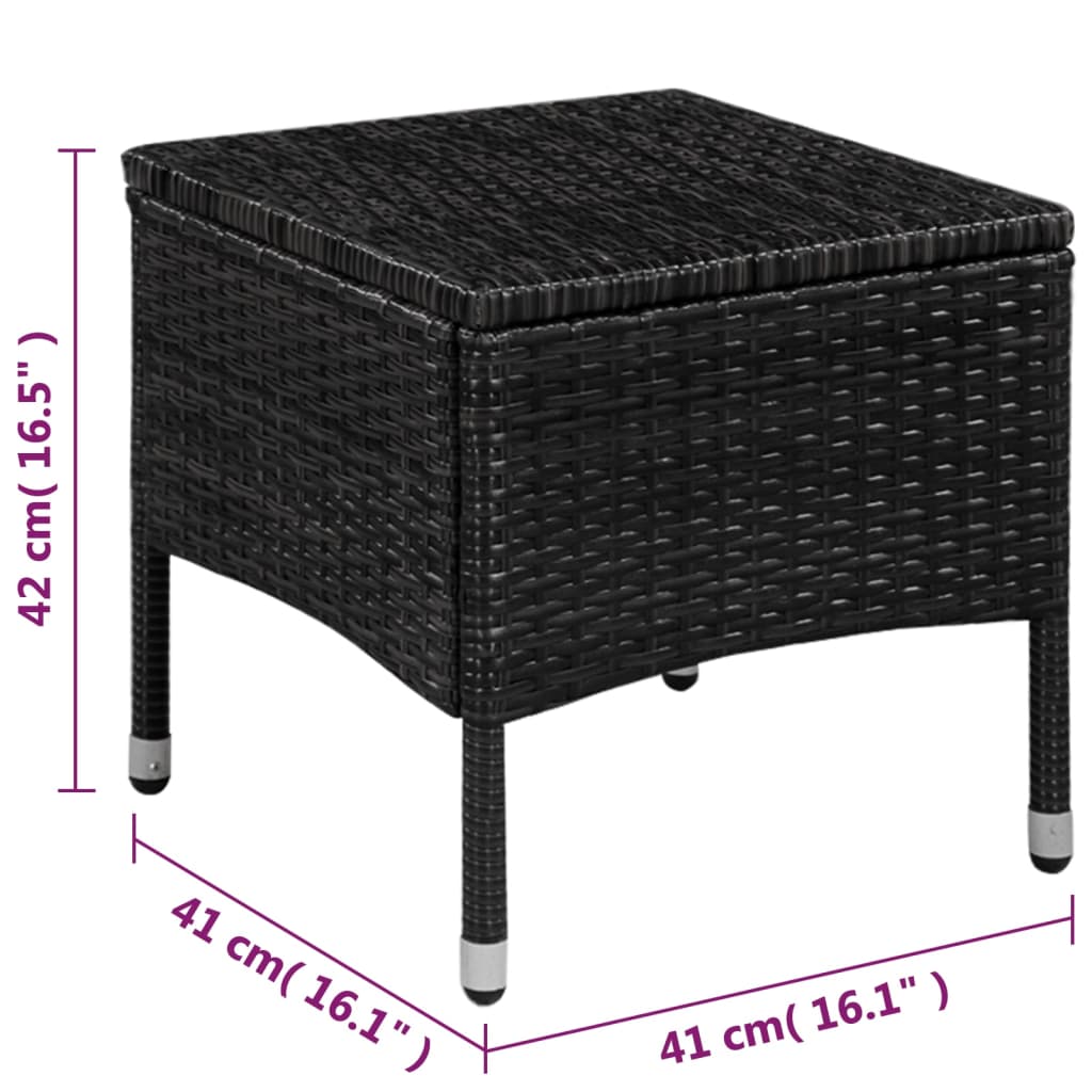 Set da Bistrot 3 pz in Polyrattan Nero | homemem39