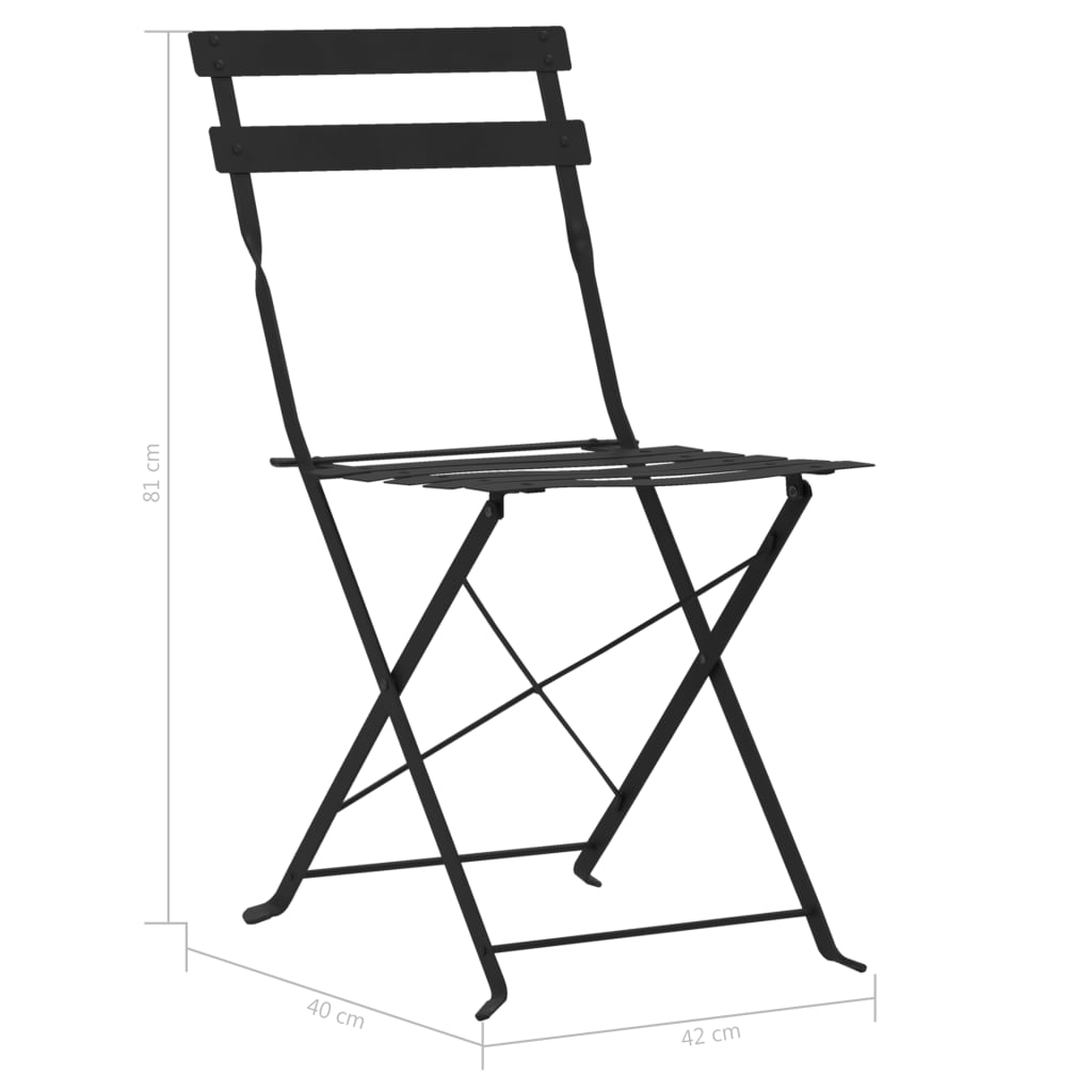 Set da Bistrot 3 pz in Acciaio Nero | homemem39