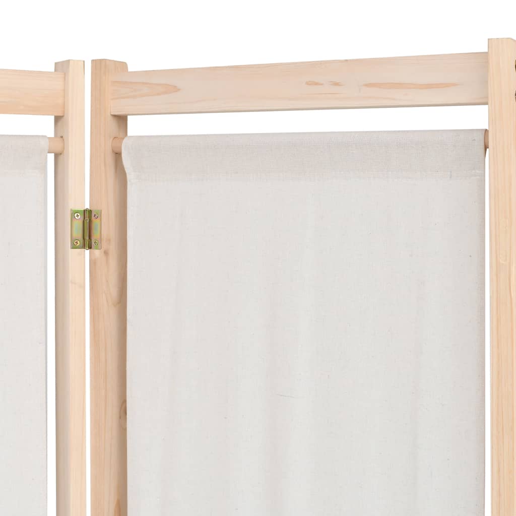 Paravento a 5 Pannelli Crema 200x170x4 cm in Tessuto | homemem39