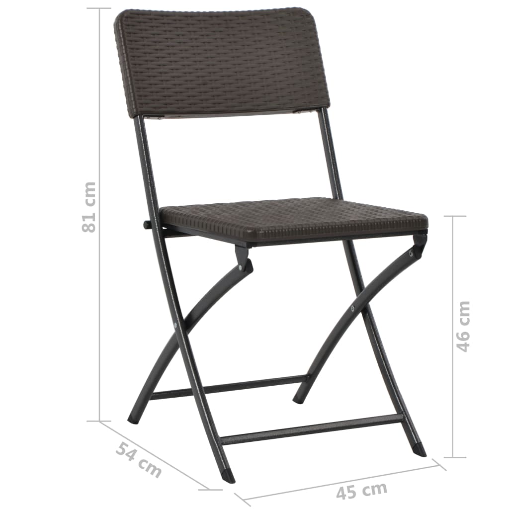 Sedie da Giardino Pieghevoli 2 pz in HDPE e Acciaio Marroni | homemem39