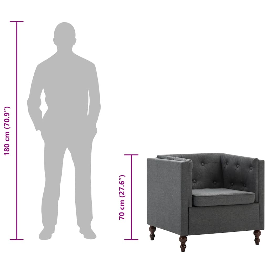 Poltrona Grigio Scuro in Tessuto