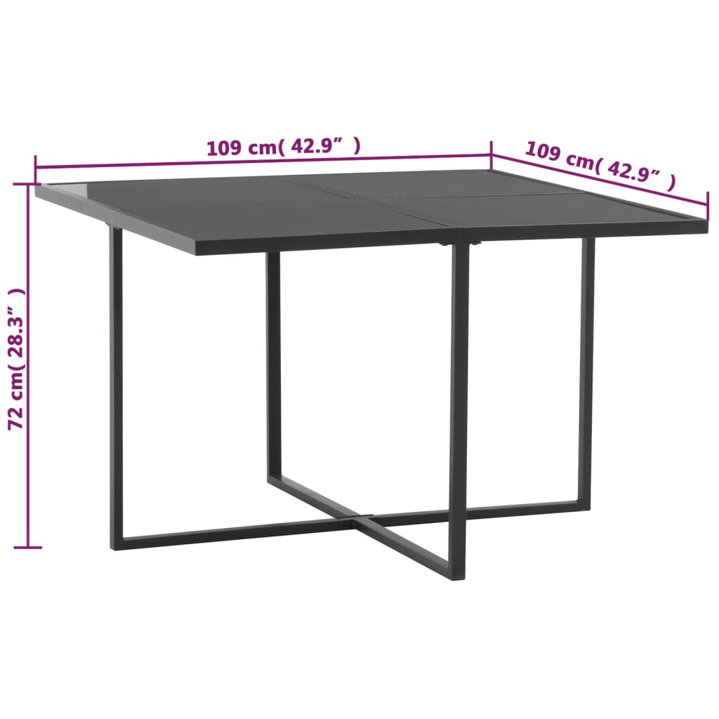 Set da Pranzo da Giardino 5 pz con Cuscini in Polyrattan Nero