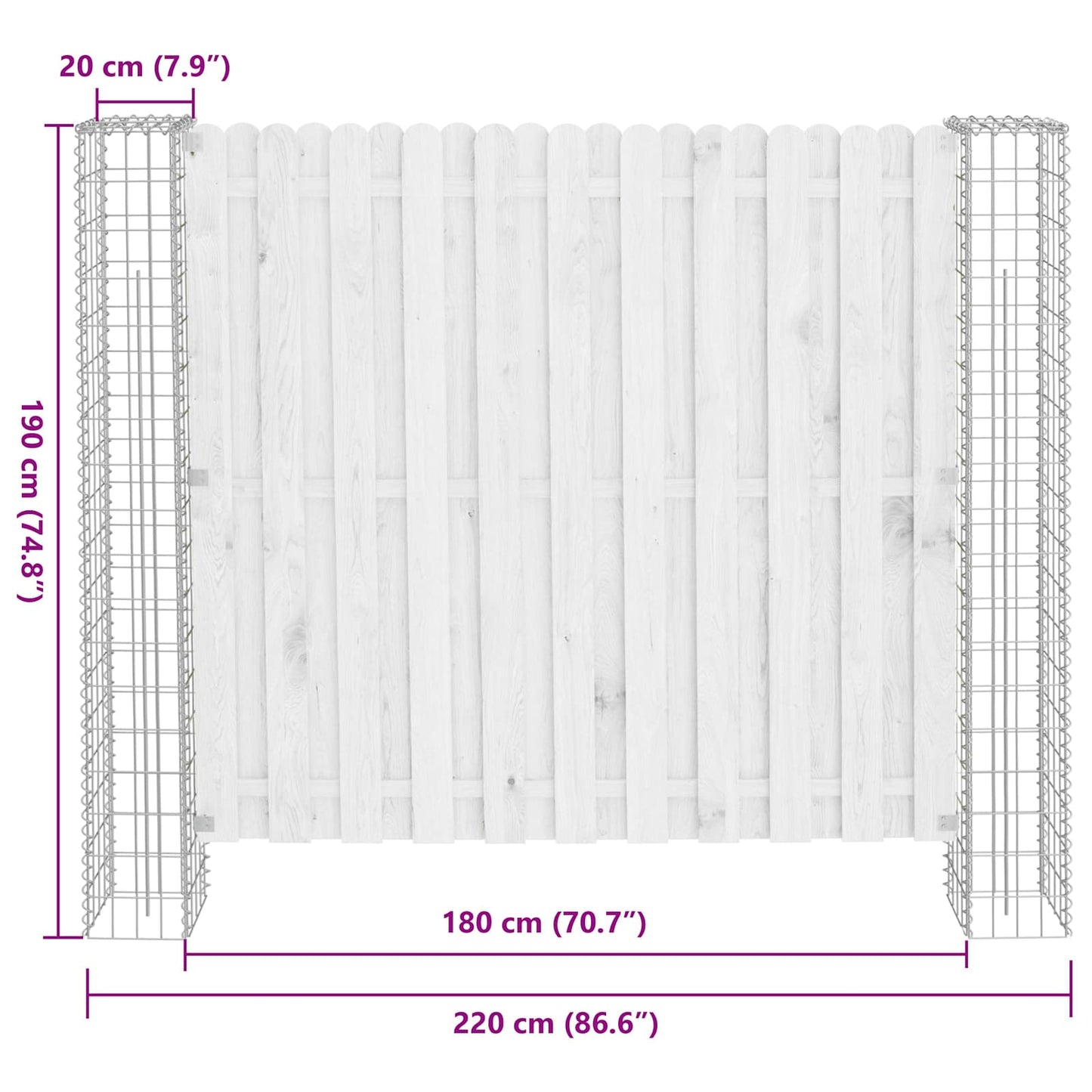 Palo della recinzione 2 pcs Argento 20 x 20 x 190 cm Metallo