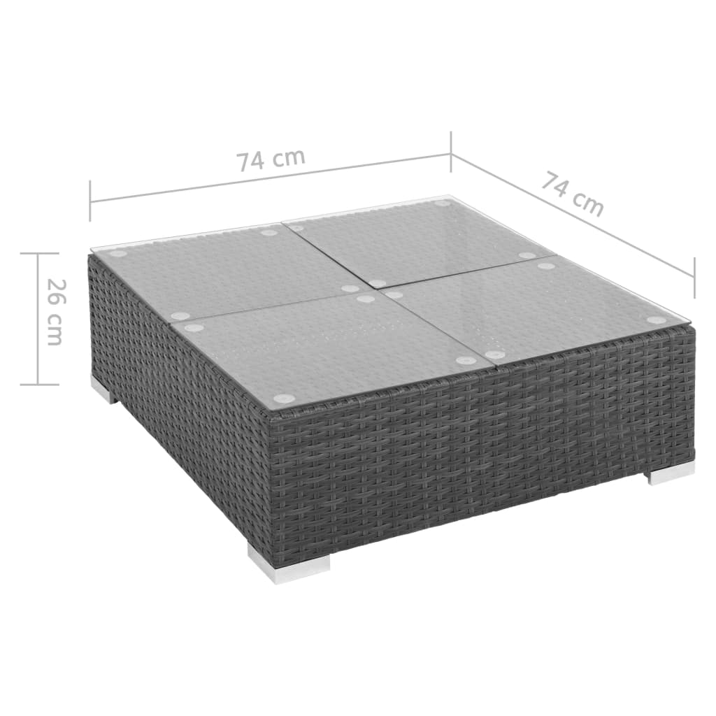 Set Divani da Giardino 7 pz con Cuscini in Polyrattan Nero | homemem39