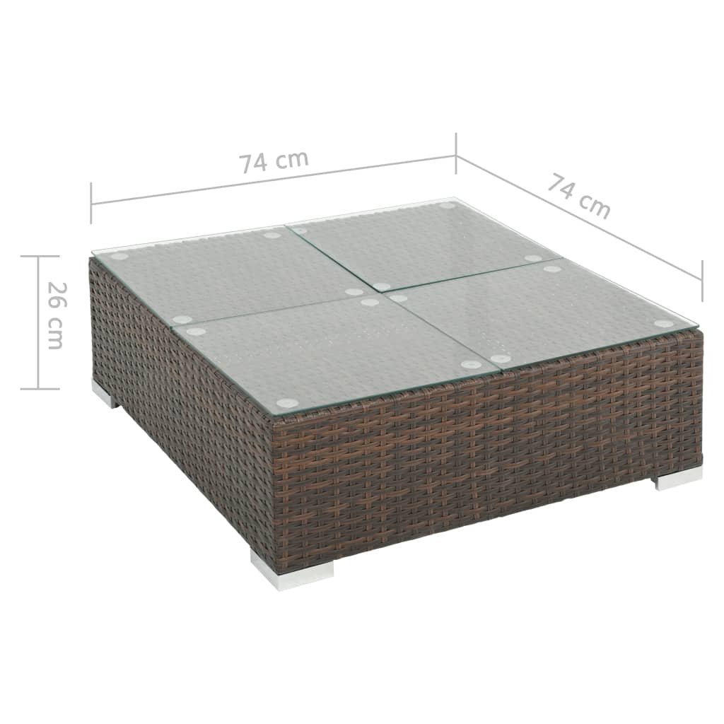 Set Divani da Giardino 7 pz con Cuscini in Polyrattan Marrone | homemem39