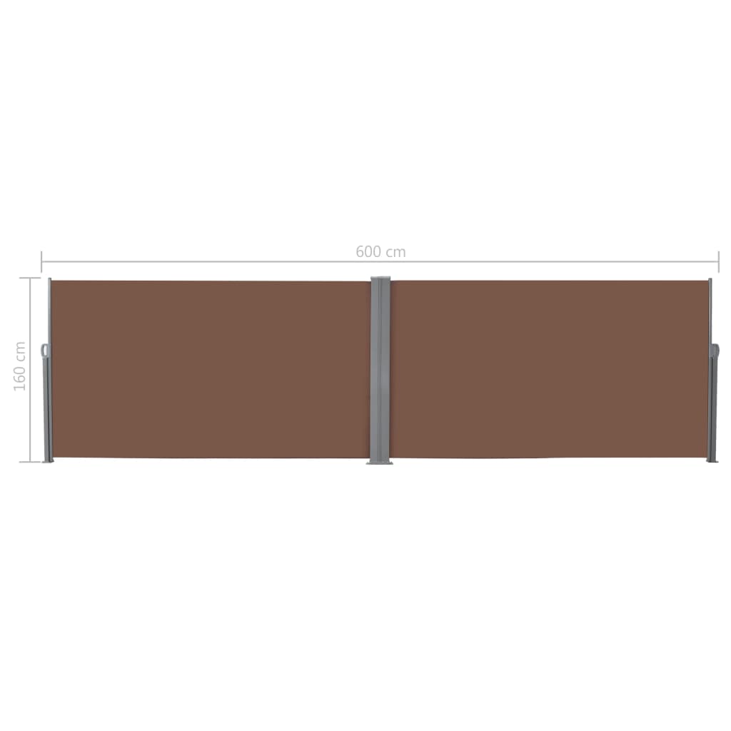 Tenda da Sole Laterale Retrattile 160x600 cm Marrone