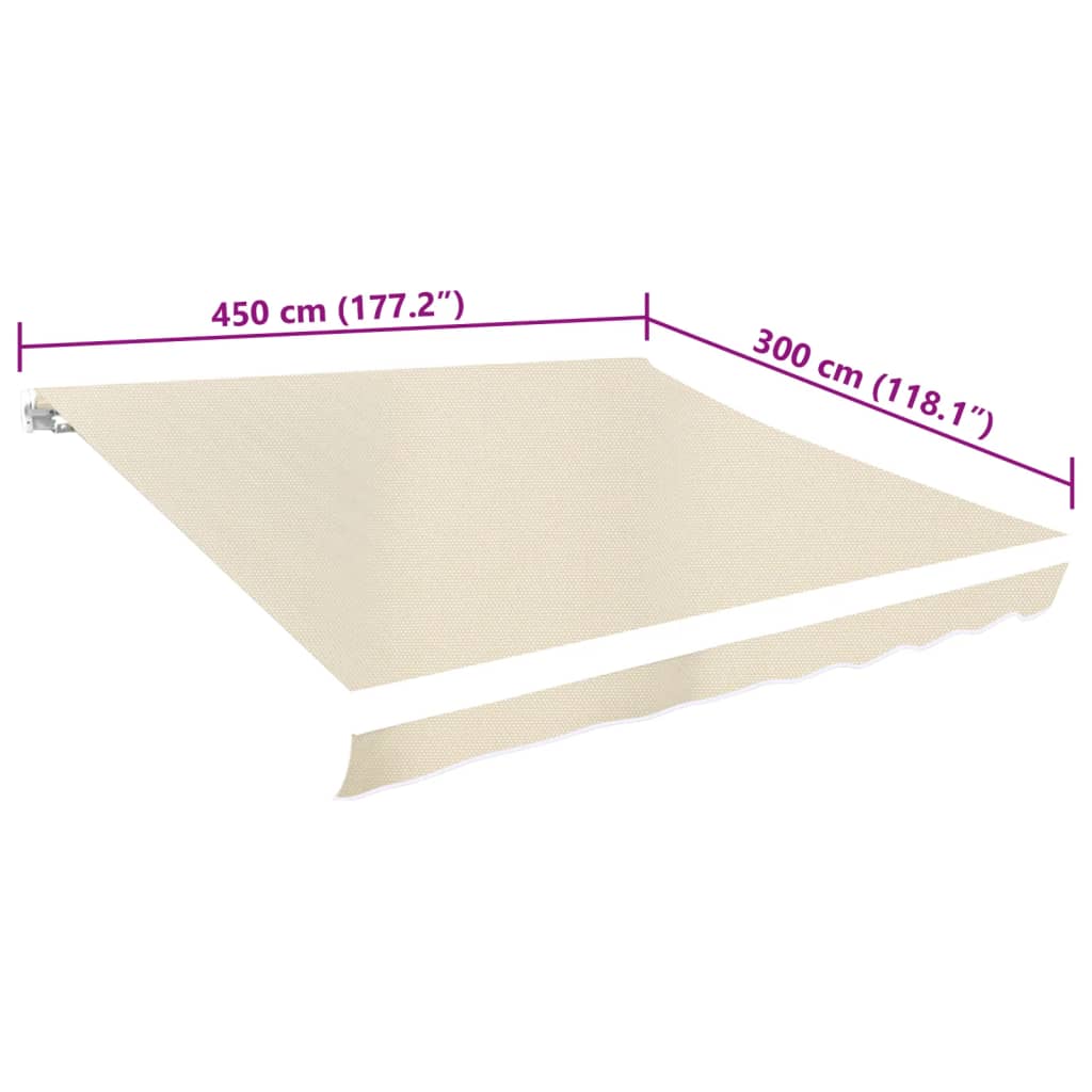 Tessuto di Ricambio per Tenda da Sole Crema 4,5x3 m Poliestere | homemem39