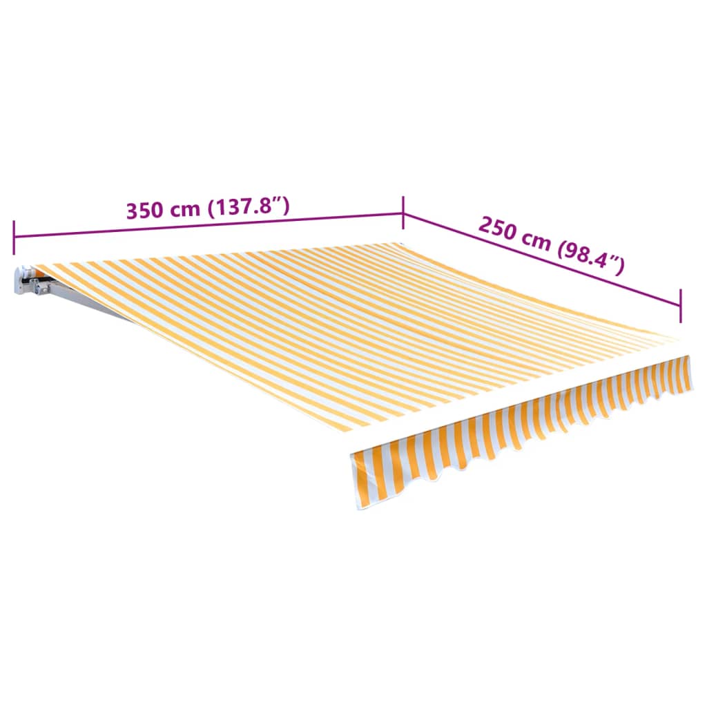 Tendone Parasole in Tela Arancione e Bianco 350x250 cm - homemem39