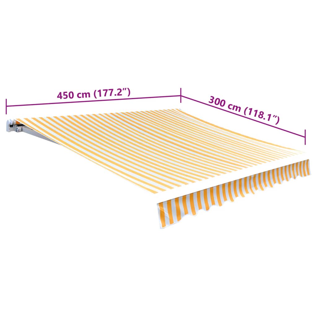 Tessuto di Ricambio per Tenda da Sole Arancione e Bianco 4,5x3 m Poliestere | homemem39