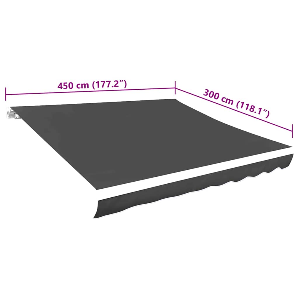 Tessuto di Ricambio per Tenda da Sole Grigio 4,5x3 m Poliestere | homemem39