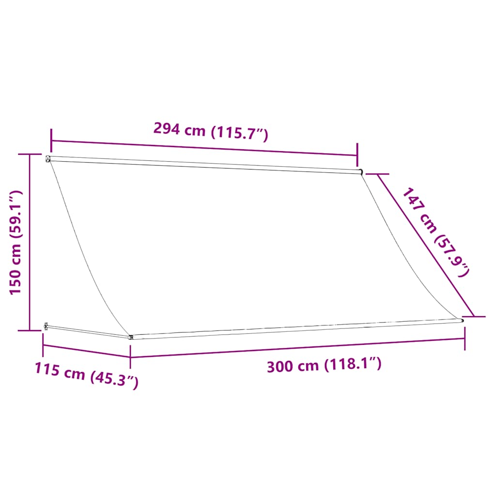 Tenda da Sole Retrattile 300x150 cm Crema - homemem39