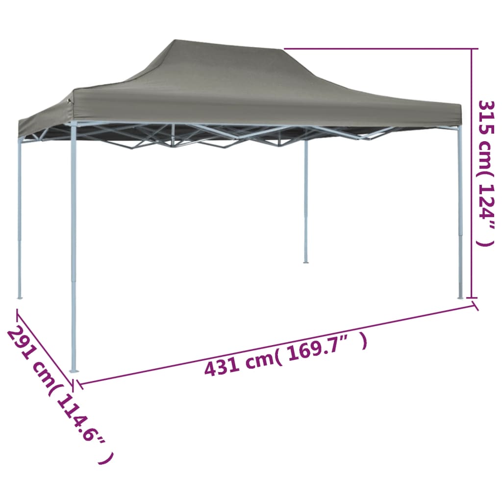 Tenda Pieghevole Pop-Up 3x4,5 m Antracite | homemem39