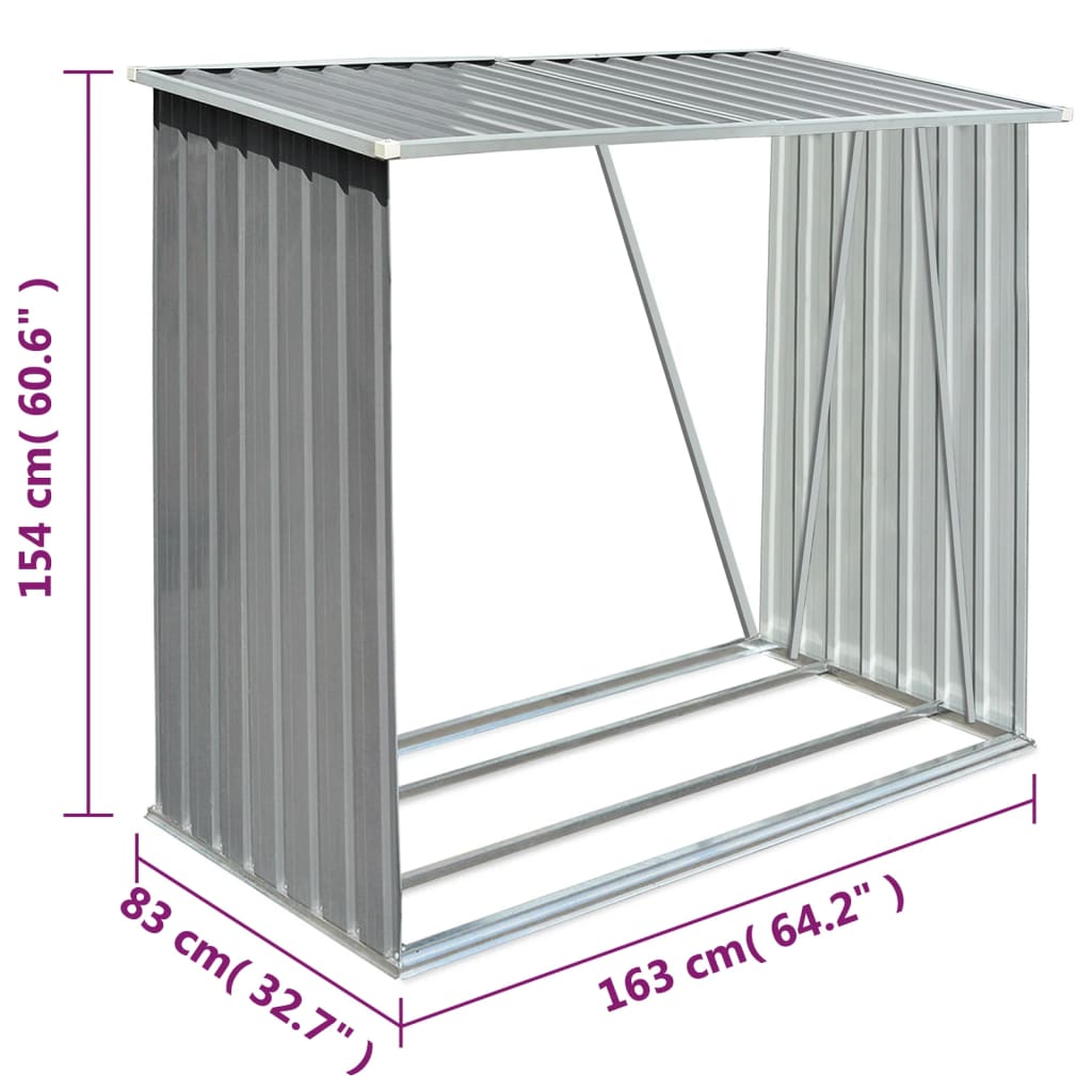 Capannone da Giardino in Acciaio Zincato Grigio 163x83x154 cm | homemem39