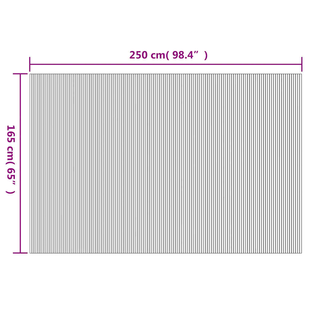 Pannello Divisore per la Stanza in Bambù Naturale Larghezza 250 cm Altezza 165 cm