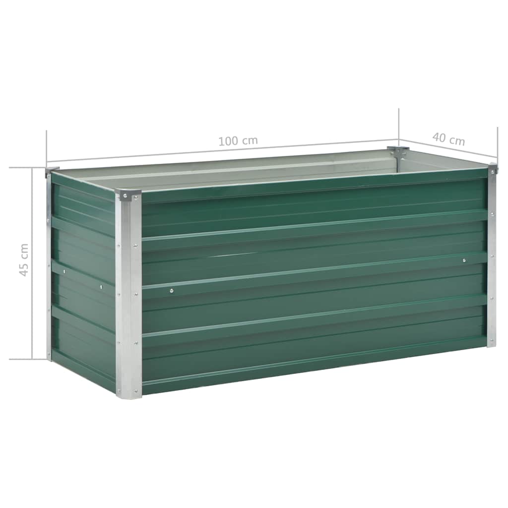 Letto Rialzato Giardino in Acciaio Zincato 100x40x45 cm Verde | homemem39