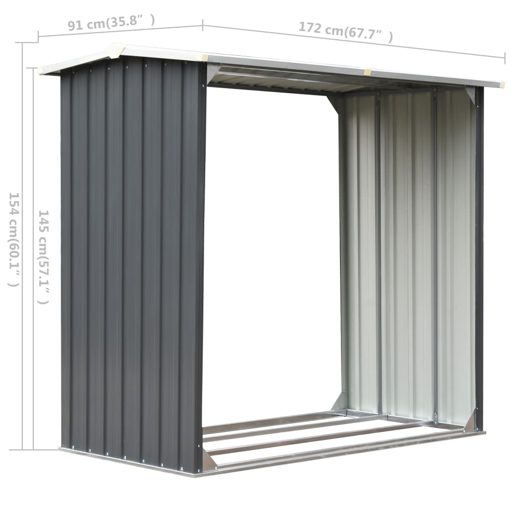 Capannone da Giardino in Acciaio Zincato 172x91x154cm Grigio - homemem39
