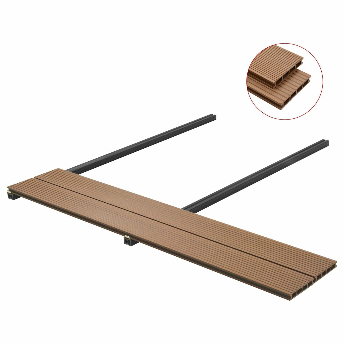 Pavimento da Deck 6 pcs Teak riciclato WPC