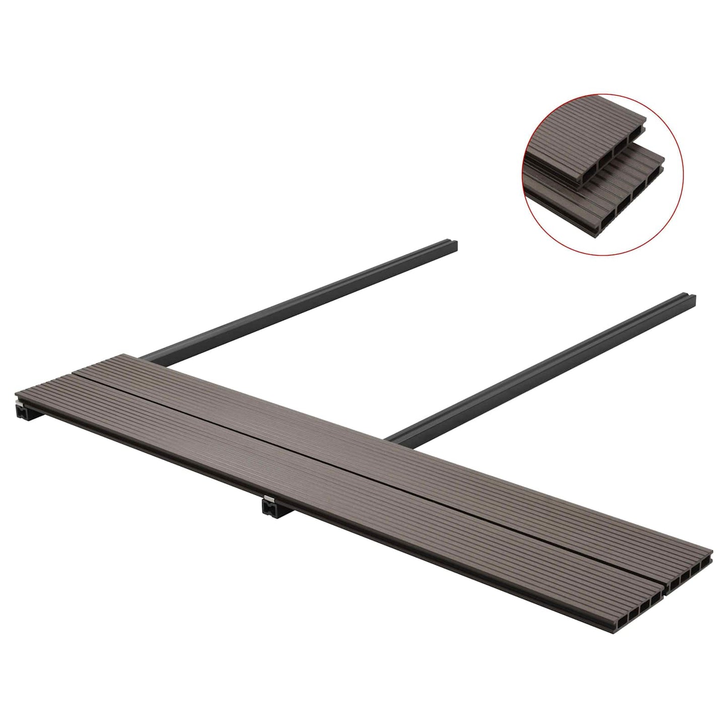 Pavimento da Deck 4 pcs Marrone Scuro WPC | homemem39