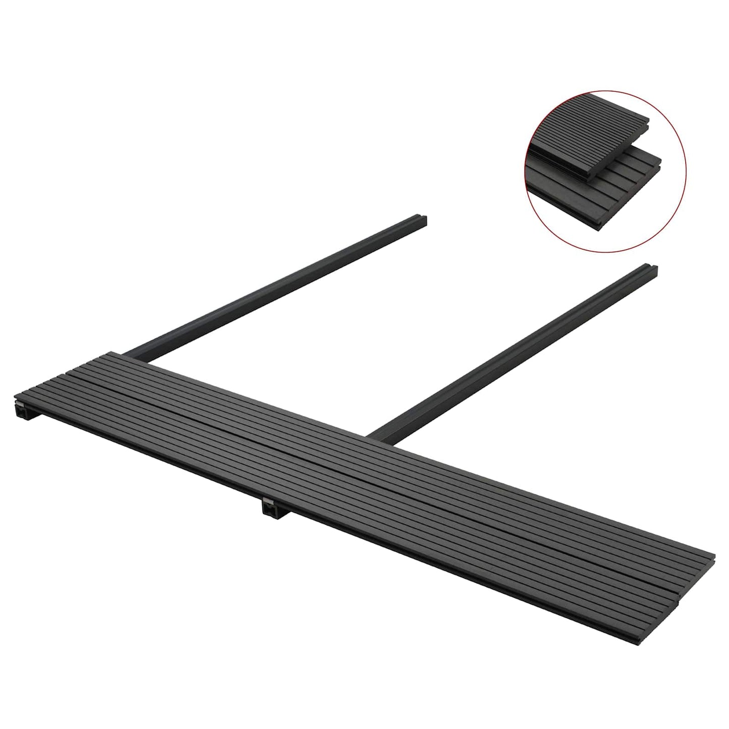 Pavimento da Deck 6 pcs Nero WPC | homemem39