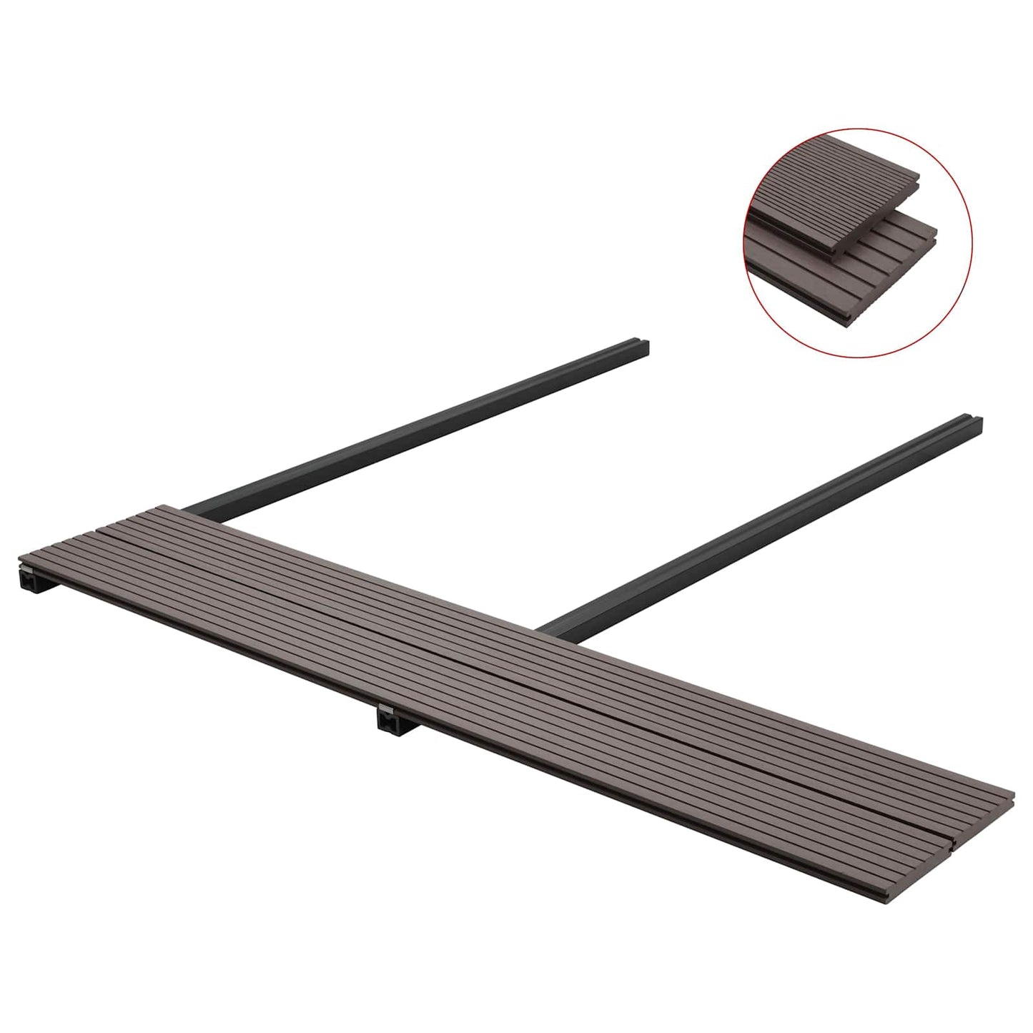 Pavimento da Deck 6 pcs Marrone Scuro WPC | homemem39