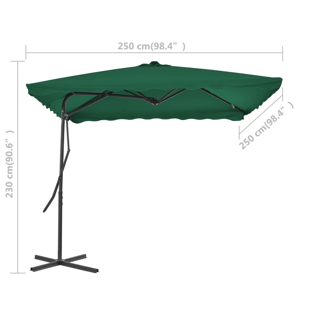 Ombrellone da Esterni con Palo in Acciaio 250x250 cm Verde - homemem39