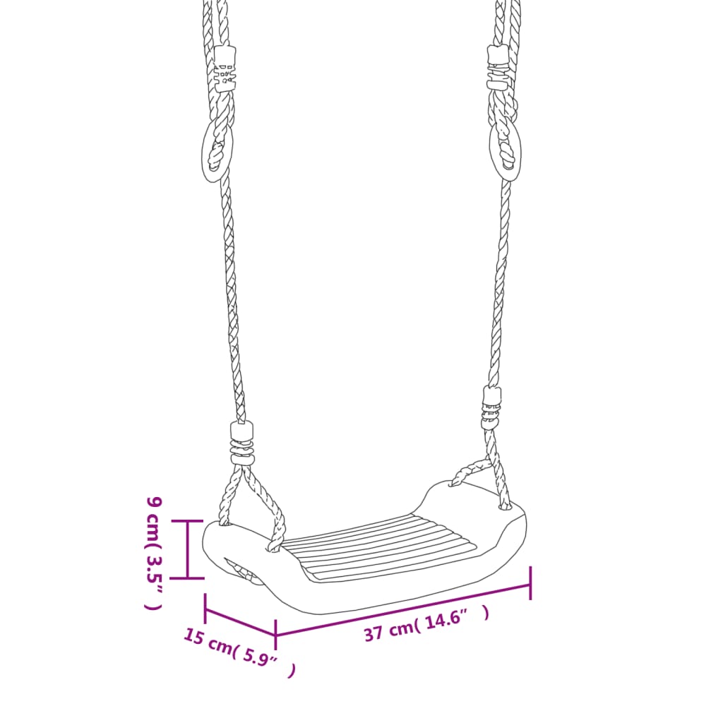 Seggiolino per Altalena con Scala Corda Blu 37x15 cm PE - homemem39