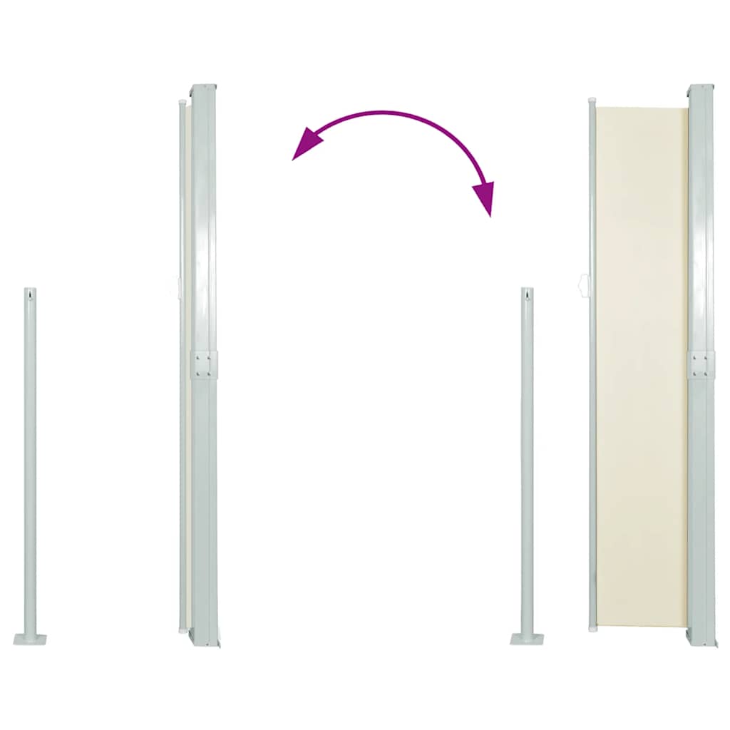 Tenda da Sole Laterale Retrattile 140 x 314 cm Crema