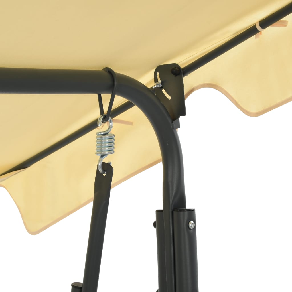 Panchina a Dondolo da Giardino Bianco Crema 170x110x153 cm | homemem39
