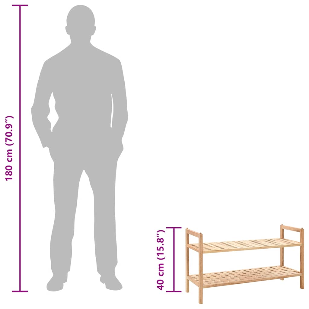 Scarpiera in Legno Massello di Noce 69x26x40 cm