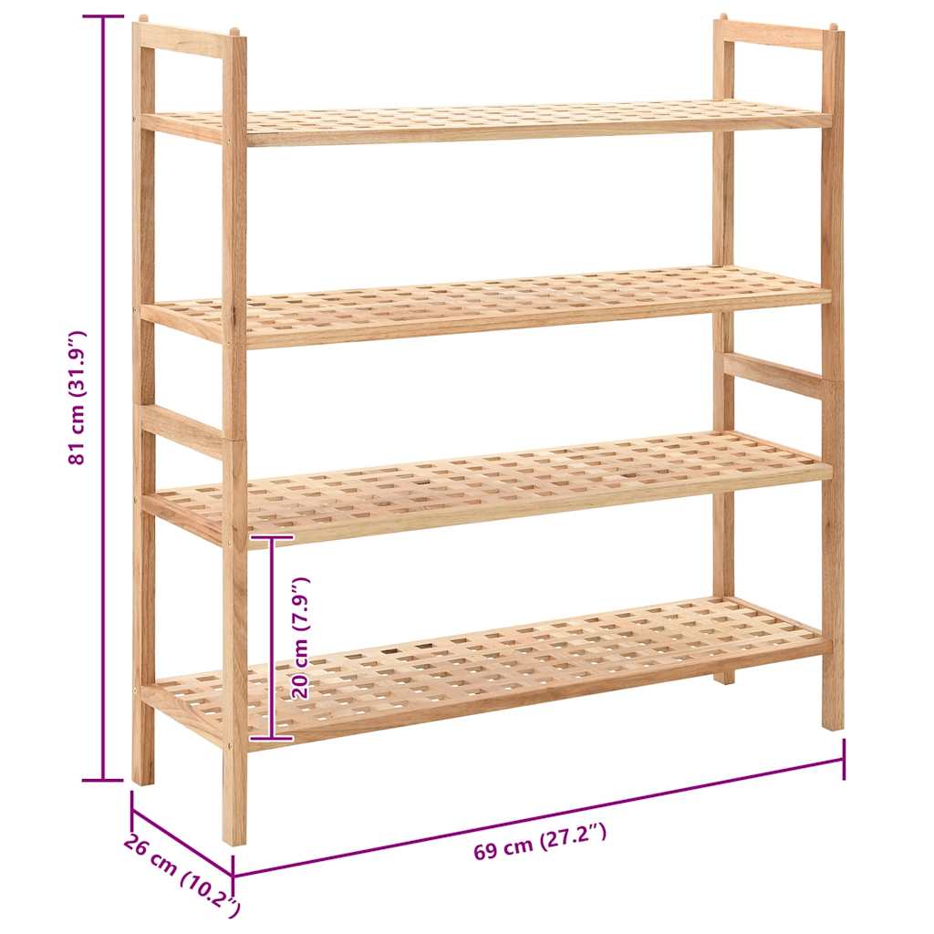 Scarpiera in Legno Massello di Noce 69x26x81 cm