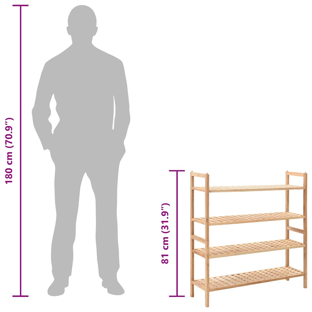 Scarpiera in Legno Massello di Noce 69x26x81 cm